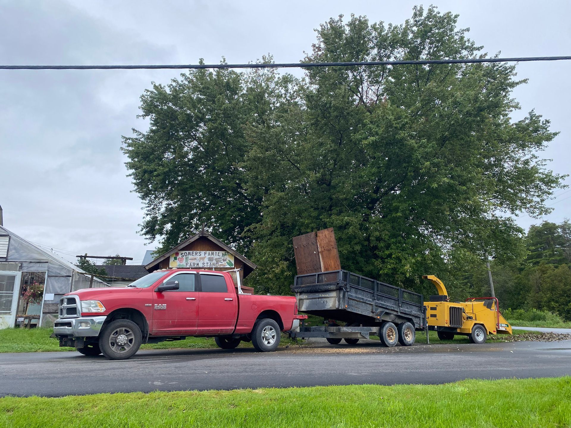 NEK Tree Workz equipment parked at a view-clearing job site