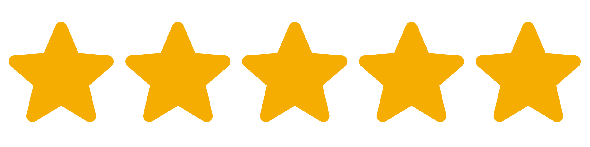 חמישה כוכבי זהב, המציינים דירוג גבוה.