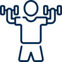 אייקון מתאמן עם משקולות - תזונה התנהגותית ומדעית