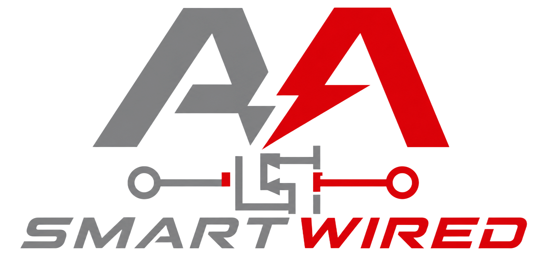 SmartWired logo with stylized black and red “A” and wire icon