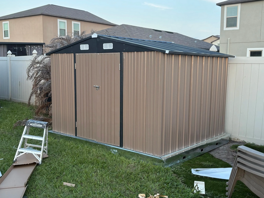 Custom built platform and storage shed built by AA SmartWired