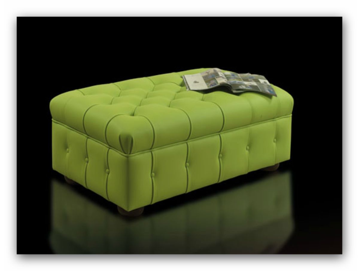 Pouf trapuntato in velluto