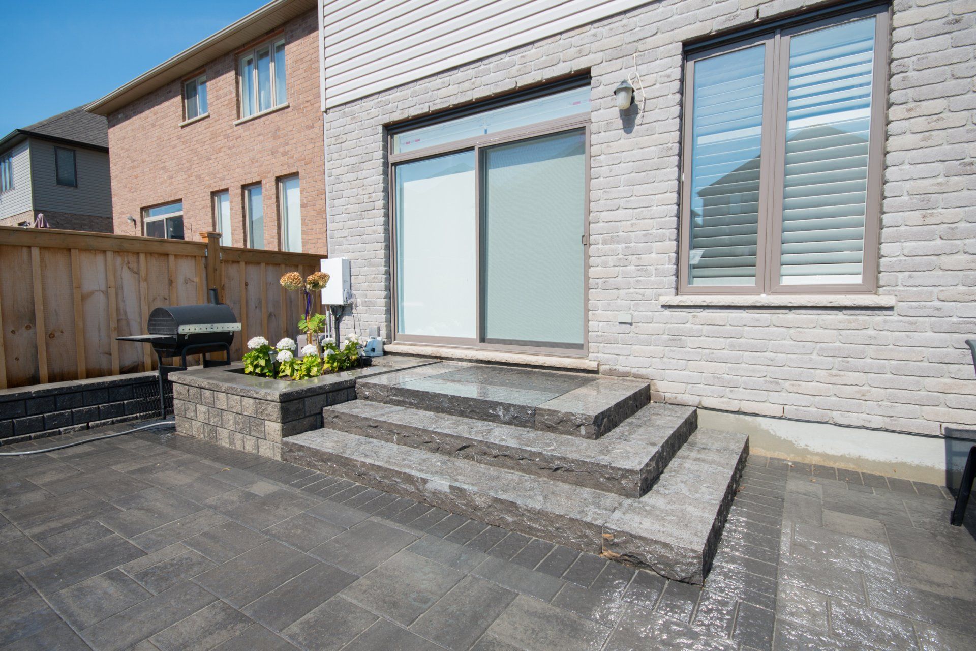 Backyard patio and walkway