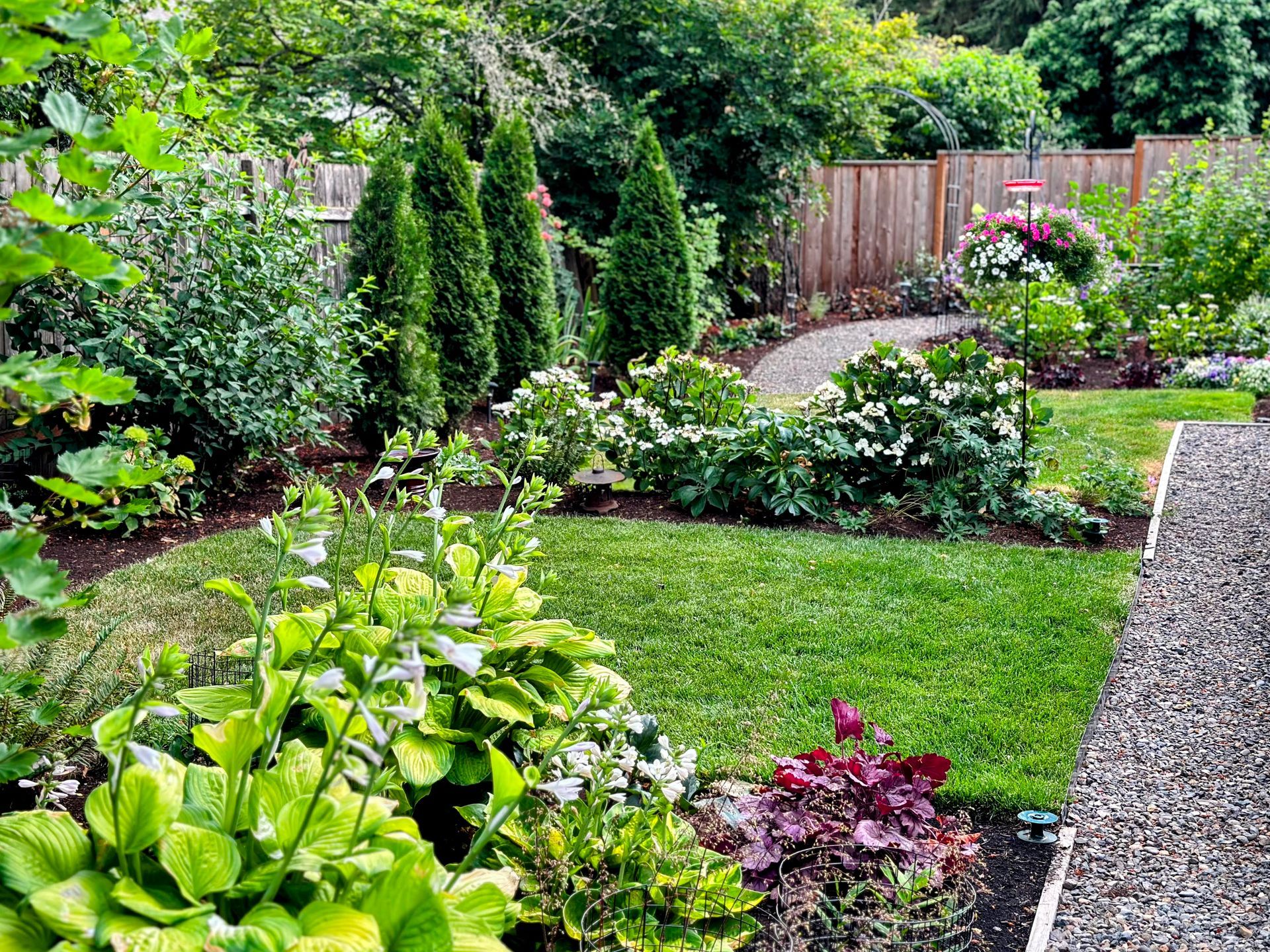 Year-round interest landscape with pathway