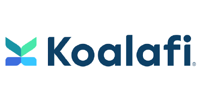 the Koalafi logo is a blue and green logo on a white background
