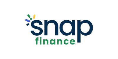 the snap finance logo is a blue and green logo on a white background .