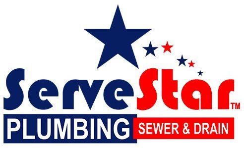 The logo for servestar plumbing sewer and drain