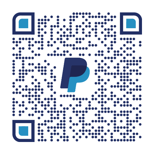 QR code with PayPal logo.