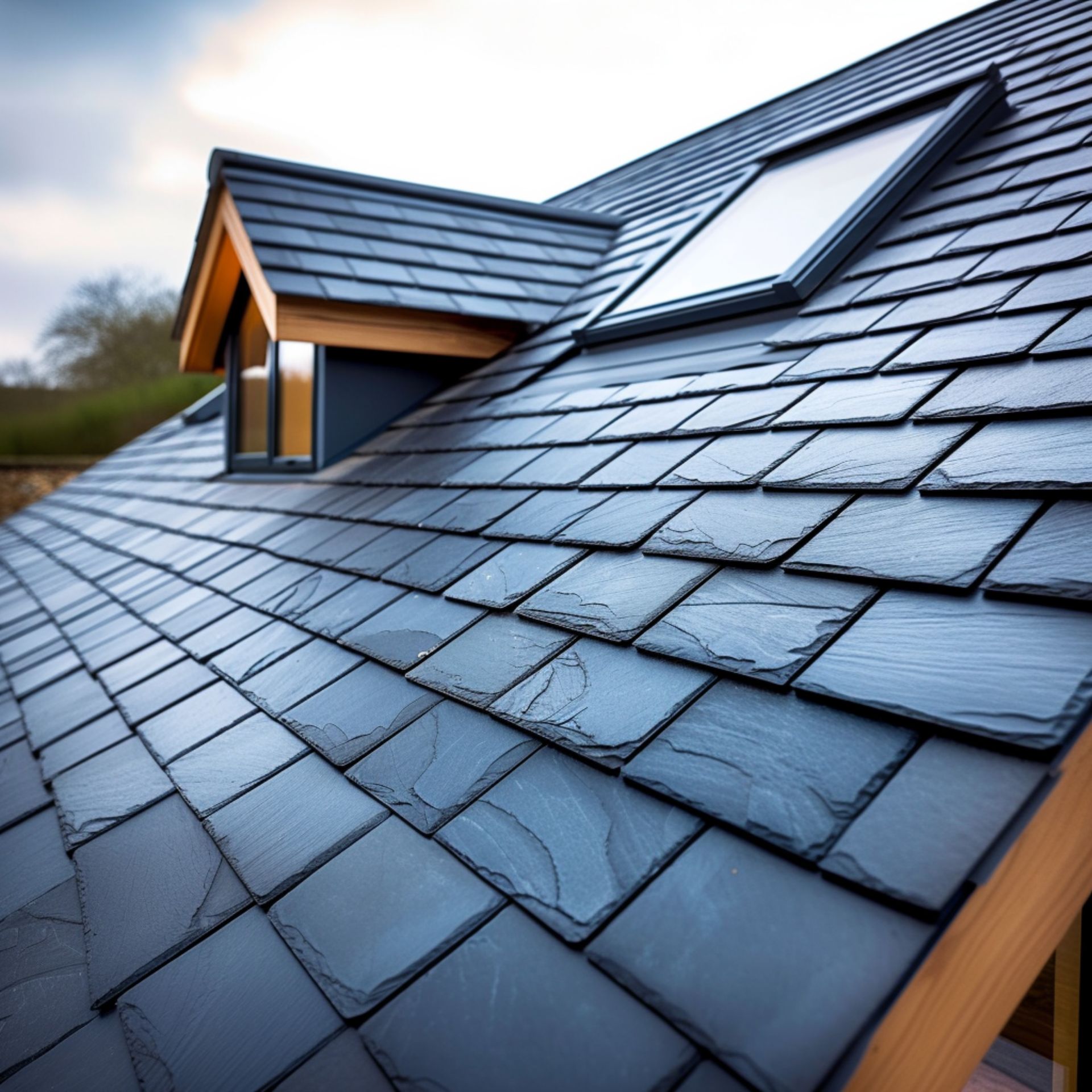 Roof of a house and a sun window