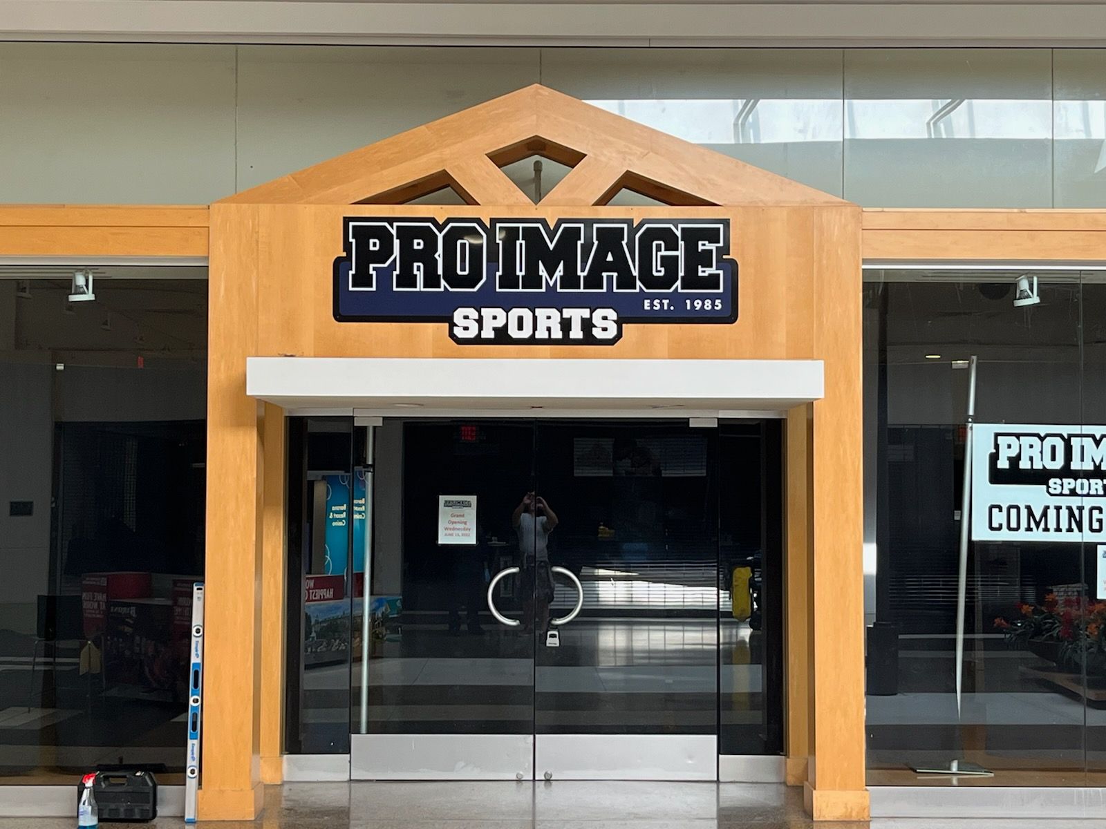 The front of a pro image sports store in a mall