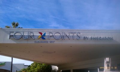 A sign for the four x points by sheraton hotel