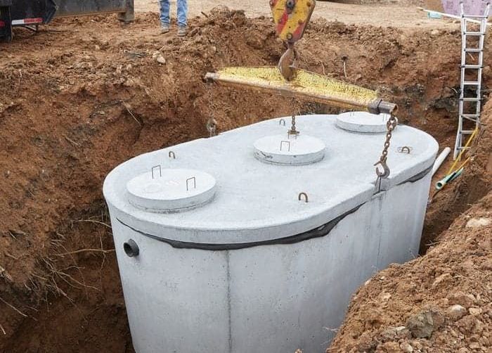 Professional septic system installation in rural Alabama near Tuscaloosa.