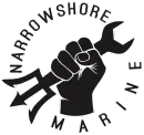 Black and white logo: fist holding wrench and trident, "Narrow Shore Marine" text encircles.