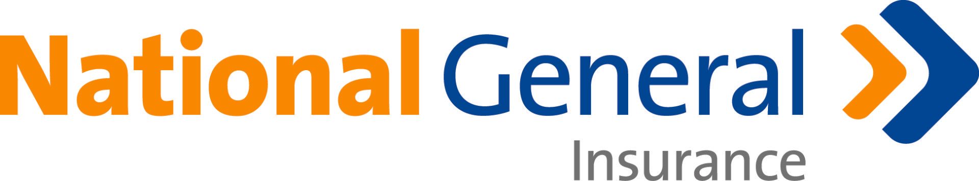A blue and orange logo for national general insurance