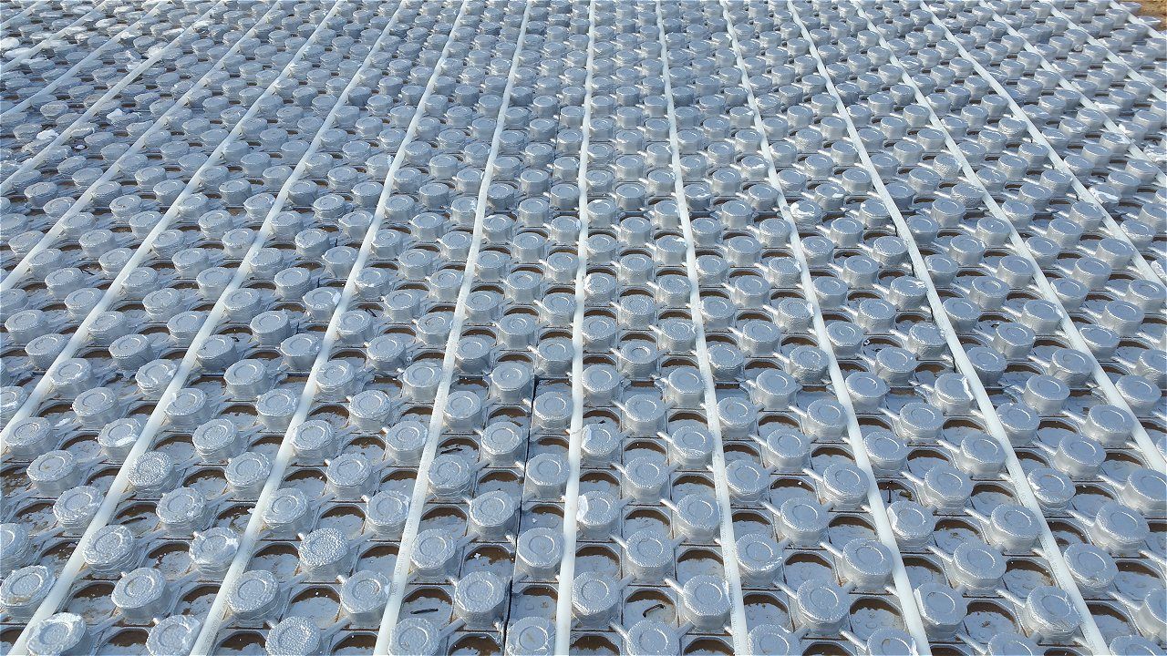 A Close Up Of A Roof With A Pattern Of Lines And Circles | Wichita, KS | David Lies Plumbing