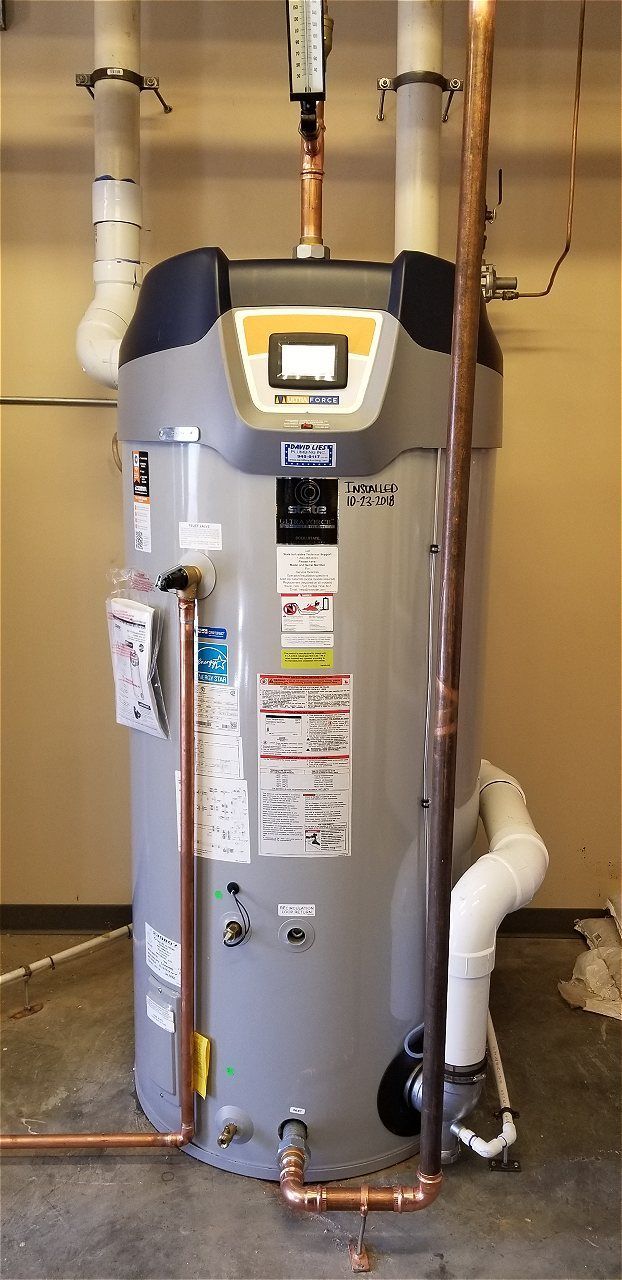 A Large Water Heater Is Sitting In A Room Next To Pipes | Wichita, KS | David Lies Plumbing