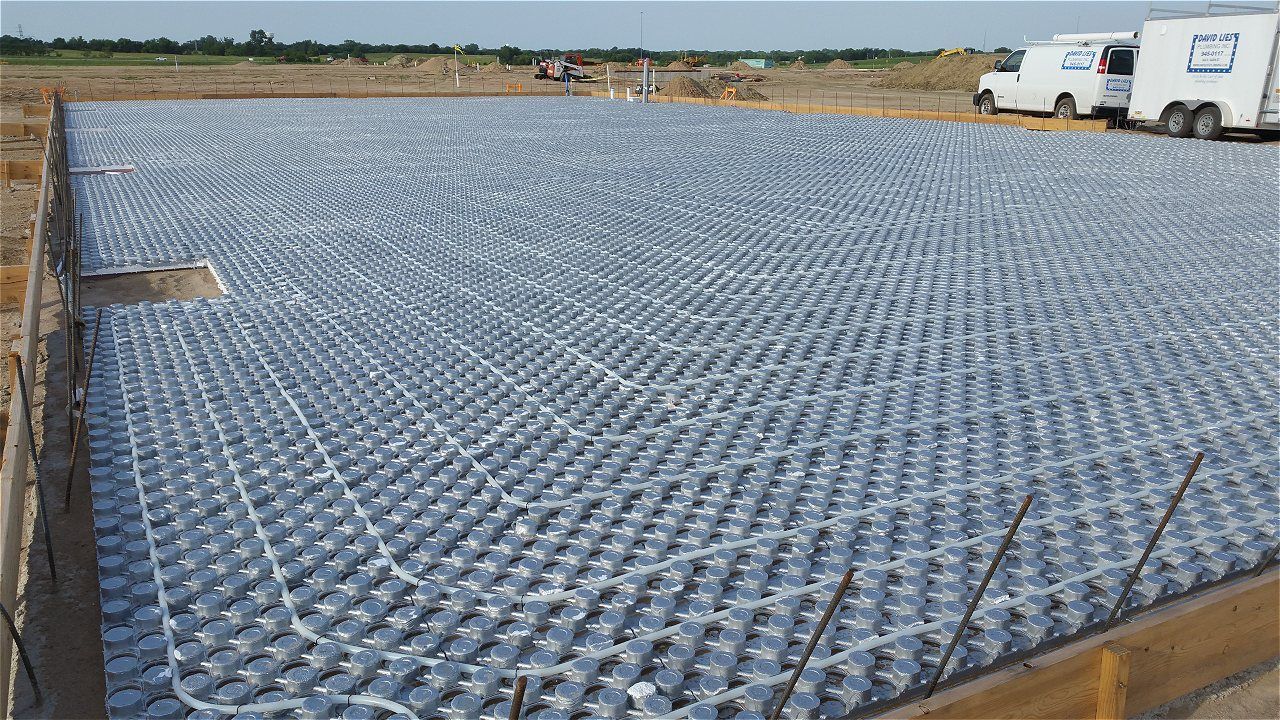 A Large Concrete Slab Is Being Built On A Construction Site | Wichita, KS | David Lies Plumbing