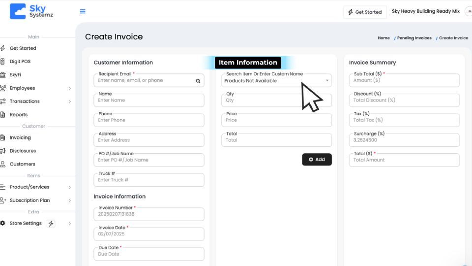 A screenshot of a website with a cursor pointing to a form.