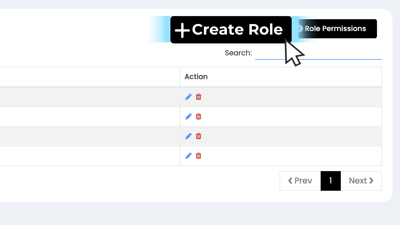 A screenshot of a web page that says create role