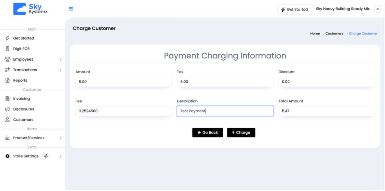 A screenshot of a payment changing information page on a website.