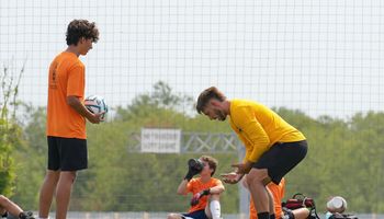 Dutch FC players participating in competitive soccer match