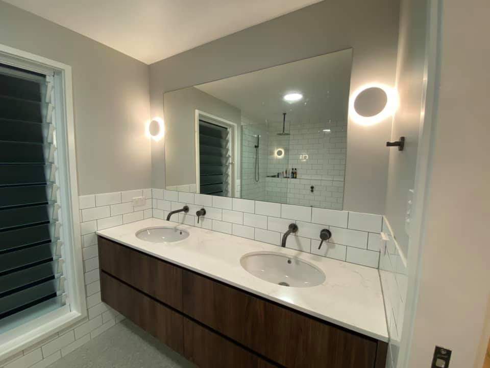 Bathroom Mirror With Led Lights — Electrical Services in Southport, QLD