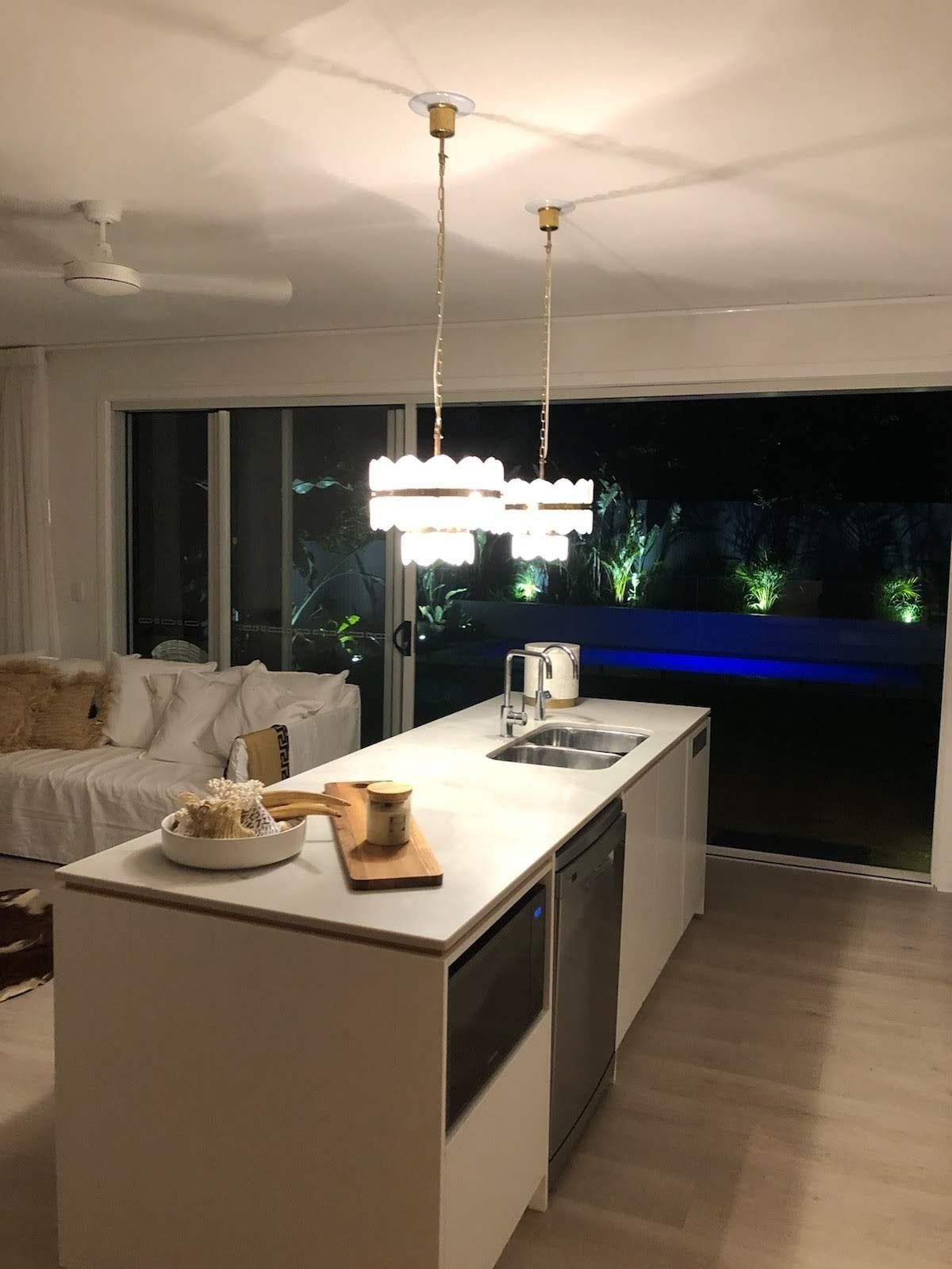 Kitchen With Modern Lights — Electrical Services in Southport, QLD