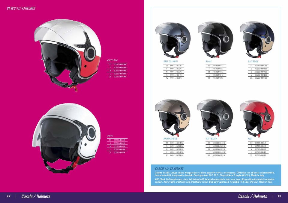 ampia scelta di caschi