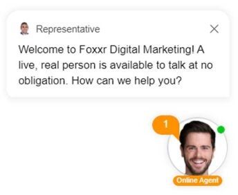 Rappresentante benvenuto nel marketing digitale foxxr! una persona reale dal vivo è disponibile per parlare senza impegno. Come possiamo aiutarti ?