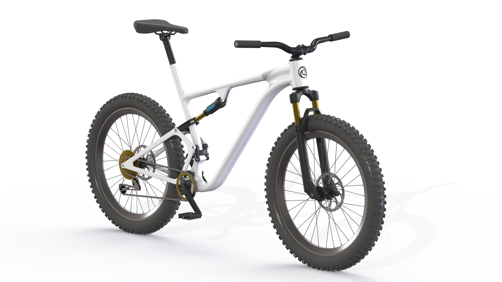 Bike design of a 10-speed suspension mountain bike.