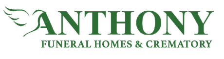 Anthony Funeral Homes & Crematory logo in green with a wing graphic.