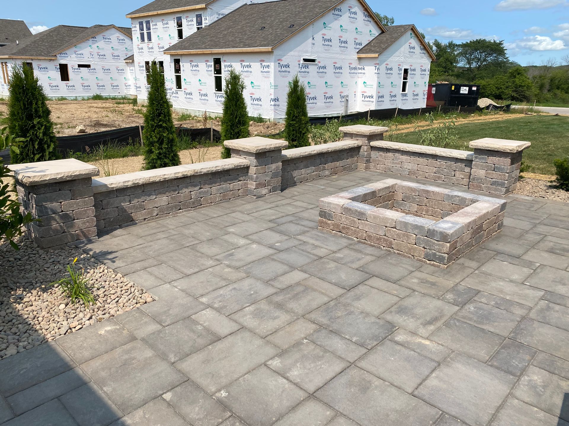 A home after our paver patio installation in Slinger, WI