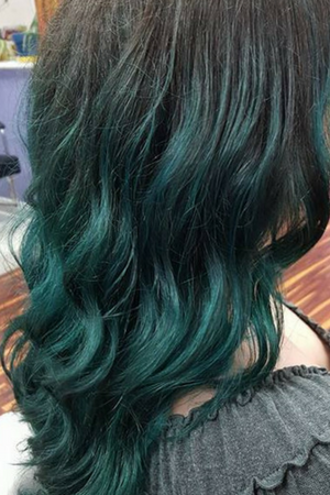 colored blue hair