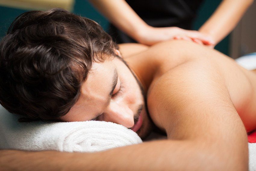Man having a massage in a spa