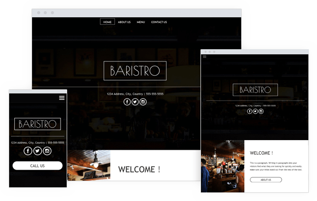 coffee shop website design template