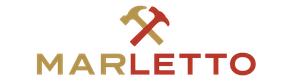 Un logo pour Marletto avec deux marteaux dessus