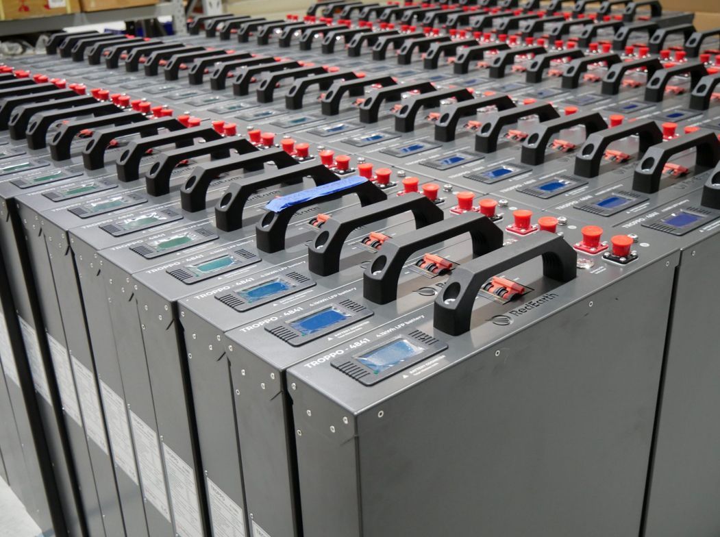 Rows of grey electronic devices with black handles and red buttons — L & K Electrical & Air Conditioning in Tamworth, NSW