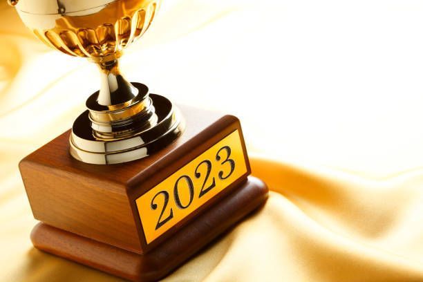 A trophy with the year 2023 on it
