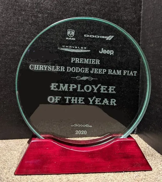 A chrysler dodge jeep ram fiat employee of the year award