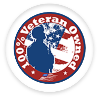 A button that says 100 % veteran owned