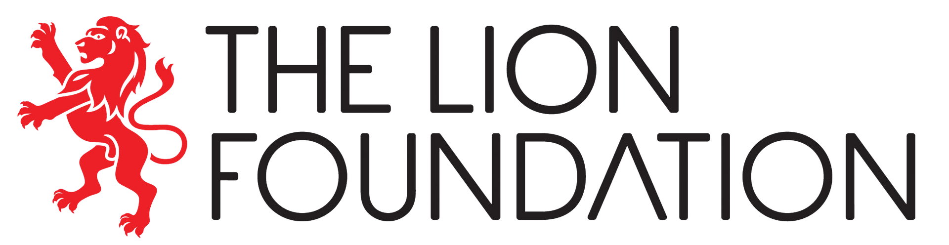 The logo for the lion foundation has a red lion on it.