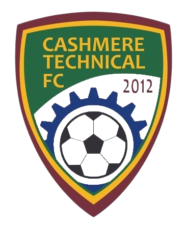 A logo for cashmere technical fc with a soccer ball