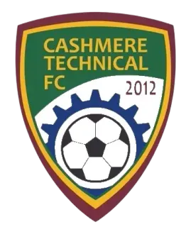 A logo for cashmere technical fc with a soccer ball