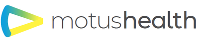 The motushealth logo has a blue and yellow arrow pointing to the right.