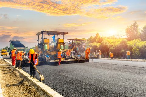 Construction Site Is Laying New Asphalt — Jacksonville, IL — VICC/AsphaltGuy.com