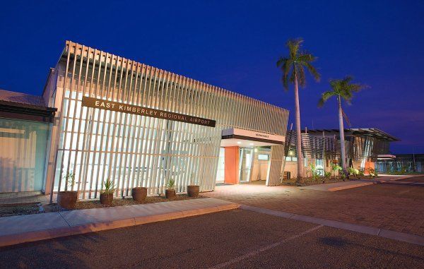 Exterior view of a building at night