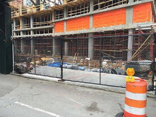 Temporary fence with a signage—Security Fence in Bronx, NY