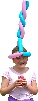 Happy child with her Balloon hat