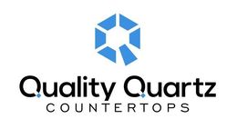 A logo for quality quartz countertops with a blue star on a white background.