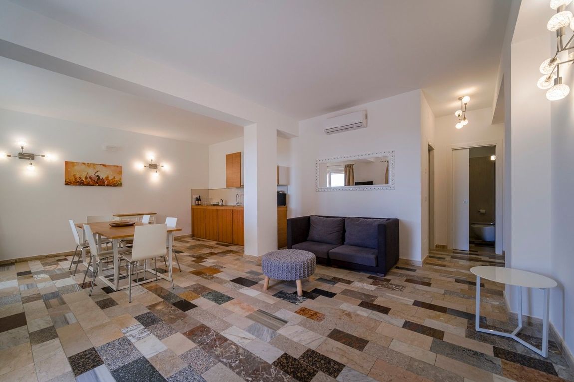 soggiorno degli appartamenti in residence a Taormina